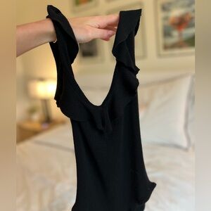 Aqua ruffle bodysuit